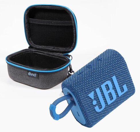 JBL GO3 Portable Bluetooth Wireless Compact Speaker Bundle with divvi! Protective Fitted Hard Case - Grey in Saudi Arabia