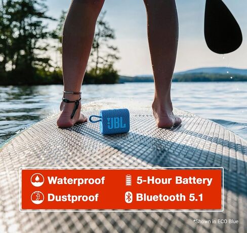 JBL GO3 Portable Bluetooth Wireless Compact Speaker Bundle with divvi! Protective Fitted Hard Case - Grey in Saudi Arabia
