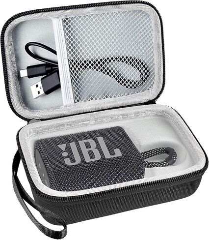 مجموعة سماعات JBL Go 3 المحمولة المقاومة للماء بتقنية البلوتوث مع حقيبة حمل ممتازة (أسود) in Saudi Arabia