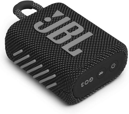 مجموعة سماعات JBL Go 3 المحمولة المقاومة للماء بتقنية البلوتوث مع حقيبة حمل ممتازة (أسود) in Saudi Arabia