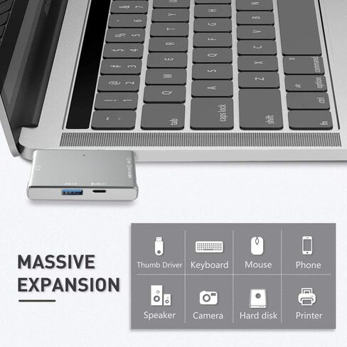 موزع USB C 5 في 1 ماك بوك برو ، منافذ متعددة USB 3.0 ، بطاقة SD ، قارئ بطاقة TF ، يدعم 4K HDMI 60HZ ، PD3.0 / Thunderbolt ، موزع دوجل USB C (YC-212) in Kuwait