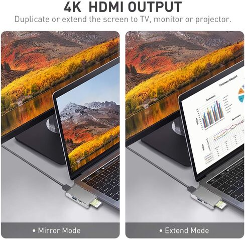 موزع USB C 5 في 1 ماك بوك برو ، منافذ متعددة USB 3.0 ، بطاقة SD ، قارئ بطاقة TF ، يدعم 4K HDMI 60HZ ، PD3.0 / Thunderbolt ، موزع دوجل USB C (YC-212) in Kuwait