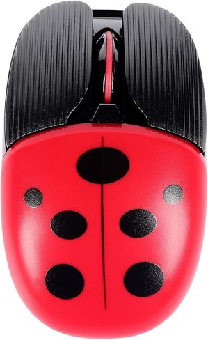 تشويي ماوس بلوتوث لاسلكي، ماوس هادئ قابل لاعادة الشحن بنمط دعسوقة لطيفة، ماوس محمول للسفر 1600 نقطة لكل بوصة، ماوس مكتب لاسلكي صامت بصري للكمبيوتر واللابتوب هدية (احمر) in Kuwait
