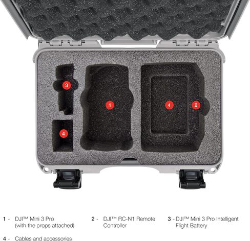 Nanuk 915 Waterproof Hard Case with Custom Insert for DJI Mini 3 or Mini 3 PRO, Fly More Package and RC-N1 or RC Remote - Black in Kuwait