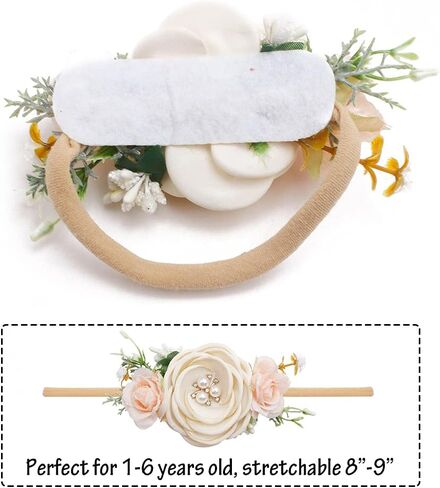 Newborn Photography Props Outfits Baby Tutu Skirt Cute Baby Girl Floral Headbands Set for Infants White in Kuwait