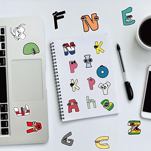 LOVELYLIFE 100pcs Alphabet Letter Stickers Colorful Letters and Numbers Stickers Vinyl Waterproof Stickers for Kids for Journaling Water Bottle Skateboard Laptop Phone Case (Color-Letter) in Kuwait