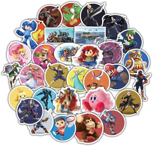 ملصقات الكمبيوتر المحمول سوبر سماش بروس للأطفال المراهقين لطيف لعبة الكرتون زجاجات المياه الكمبيوتر الأمتعة الهاتف الدراجة للماء 50 قطعة in Kuwait
