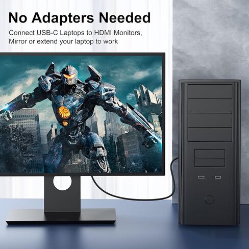 UKYEE 4K Displayport إلى كابل hdmi 6 أقدام، منفذ عرض DP إلى سلك HDMI 6ft 3840X2160P ذكر إلى ذكر لأجهزة الكمبيوتر المحمول in Kuwait