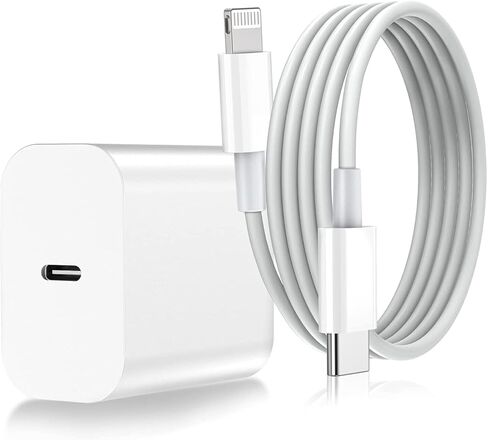 USB C iPhone Fast Charger with Cable, 18W PD Type C Charger Fast Wall Charger with 5ft USB C to Lightning Cable for iPhone 13 12 Pro 11 Xs Max XR X 8 Plus iPad Pro and iPad Air 3 iPad Mini 5 in Kuwait