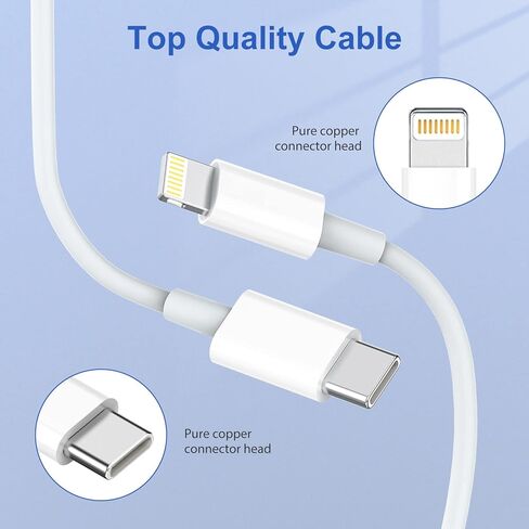 USB C iPhone Fast Charger with Cable, 18W PD Type C Charger Fast Wall Charger with 5ft USB C to Lightning Cable for iPhone 13 12 Pro 11 Xs Max XR X 8 Plus iPad Pro and iPad Air 3 iPad Mini 5 in Kuwait