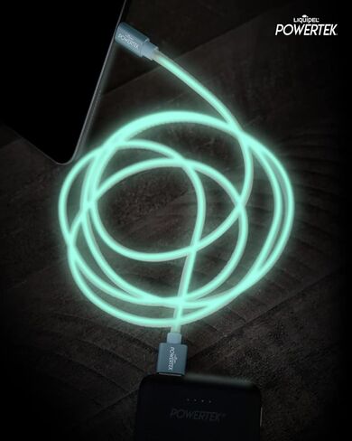 شاحن معتمد من LIQUIPEL Powertek Glow MFi متوافق مع أجهزة Apple iPhone وiPad وكابل 5 أقدام وسلك كابل Lightning إلى USB وكابل Lightning للشحن السريع (أزرق) in Kuwait