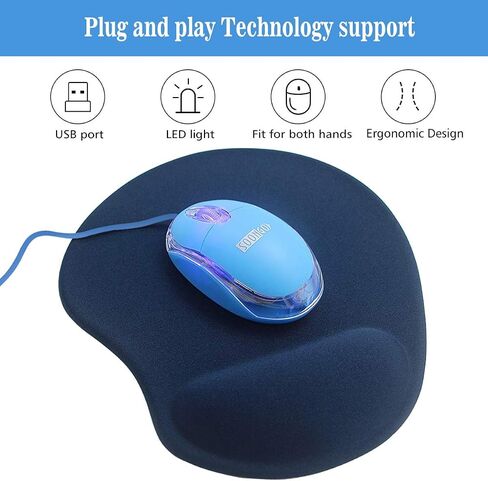 SOON GO Pink Mouse,Computer Mouse,with 1.5m Pink USB Cable - Compatible with Windows, Linux, Mac, Laptop, PC & Desktop - Ideal for Office, Home, Business, School, Kids & Women in Kuwait