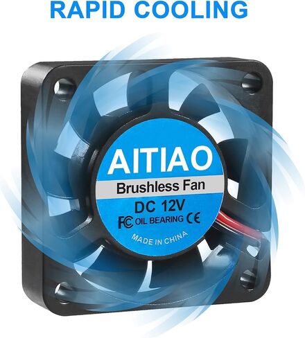AITIAO 6 قطع 4010 مروحة منفاخ تيار مستمر 12 فولت مراوح تبريد صغيرة بدون فرش 40 × 40 × 10 مم منفاخ طابعة ثلاثية الأبعاد 4010 مراوح محملة بالزيت منفاخ توربيني مع طرفين دبوسين لخافضات حرارة الطارد للطابعة ثلاثية الأبعاد (4010 12 فولت) in Saudi Arabia