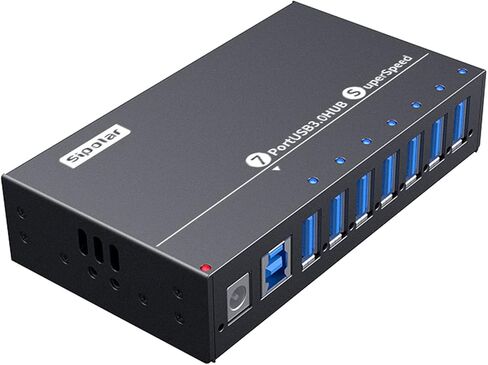 Powered USB Hub, Sipolar 7-Port USB 3.0 Hub with LED Indicator Multiport USB Spilitter with 12V 3A Power Adapter USB Port Expander for Laptops, PC, Computer, Miner, Mobile HDD, Flash Drive and More in Kuwait