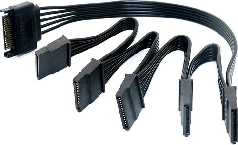 YOUKITTY 1 Piece 15-pin SATA Male to 5 Female Power Adapter Cable, Splitter Hard Drive Adapter Adapter (23.6in) in Kuwait
