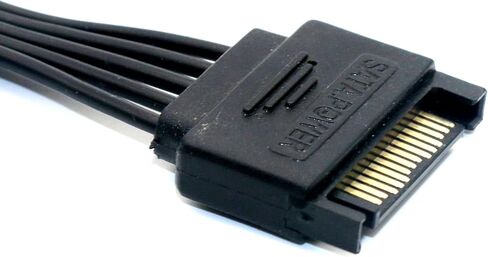 YOUKITTY 1 Piece 15-pin SATA Male to 5 Female Power Adapter Cable, Splitter Hard Drive Adapter Adapter (23.6in) in Kuwait