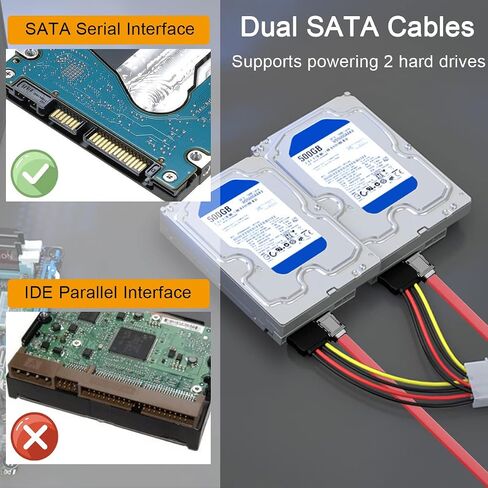DKARDU 2.5" to 3.5" SSD/HDD Mounting Bracket Hard Drive Adapter Metal Bracket Kit - Laptop SSD/HDD Hard Drive to Desktop Computer HDD Adapter with SATA 3.0 Data & Power Cable, 2 PCS HDD Bracket in Saudi Arabia