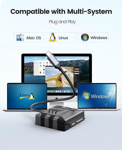 كابل ORICO 2.5 بوصة لمحرك الأقراص الصلبة SATA إلى USB C، محول محول القرص الصلب لنقل البيانات SSD وHDD مقاس 2.5 بوصة، يدعم UASP(S1-3C-05) in Saudi Arabia