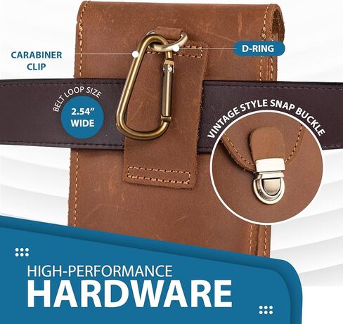 حافظة هاتف محمول من الجلد الطبيعي من Ranboo تناسب هاتف iPhone 15 Pro Max Samsung Galaxy A14 A54 S23 Ultra S22 Ultra S21 Ultra Note 20 Ultra 10+ 9 8، حافظة حزام الهاتف مع حقيبة خصر بمشبك حزام (بني) in Kuwait