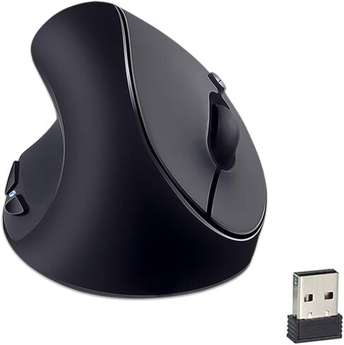Left-Handed Mouse,2.4GHz Ergonomic Vertical DPI 800/1200/1600 Wireless Mouse with USB Receiver for Small Hand,Black in Kuwait