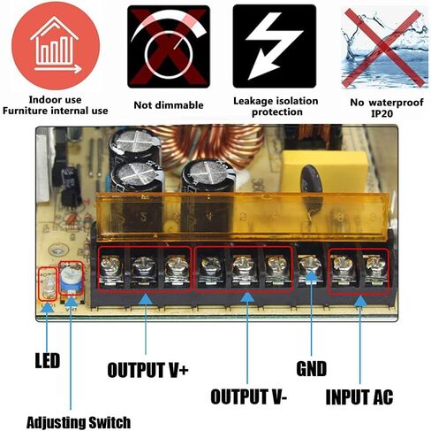 eTopxizu 12v 30a Dc Universal Regulated Switching Power Supply 360w for CCTV, Computer Project, 3D Printer in Saudi Arabia