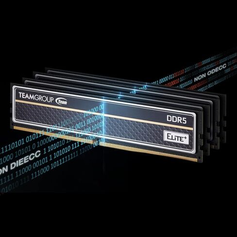 TEAMGROUP Elite Plus DDR5 16GB (2x8GB) 4800MHz PC5-38400 CL40 غير مخزنة غير ECC 1.1V UDIMM 288 Pin وحدة ذاكرة سطح المكتب (أسود) - TPBD516G4800HC40DC01 in Kuwait