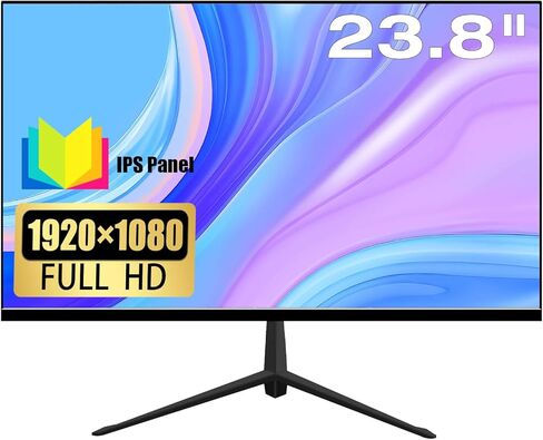 شاشة كمبيوتر Lrtzcbi مقاس 24 بوصة IPS شاشة FHD 1920 x 1080 PC 16:9، معدل تحديث 75 هرتز، 16.7 مليون لون، شاشة مضادة للتوهج مع منفذ HDMI/VGA لألعاب PS3 PS4 Xbox Switch in Kuwait