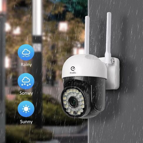 Security Camera Outdoor, 2.4G/5G WiFi 360° PTZ Security Cameras Outdoor for Home Security,Night Vision, Human PIR Detection, 2 Way Audio,IP65, Free Cloud Storage in Kuwait