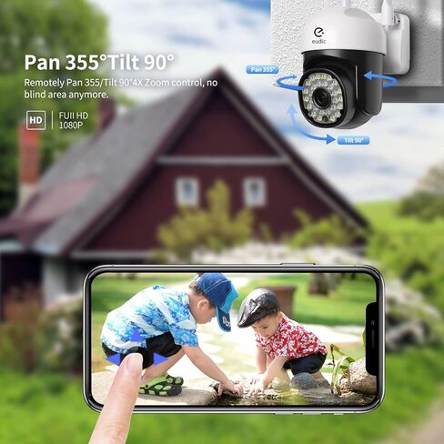 Security Camera Outdoor, 2.4G/5G WiFi 360° PTZ Security Cameras Outdoor for Home Security,Night Vision, Human PIR Detection, 2 Way Audio,IP65, Free Cloud Storage in Kuwait