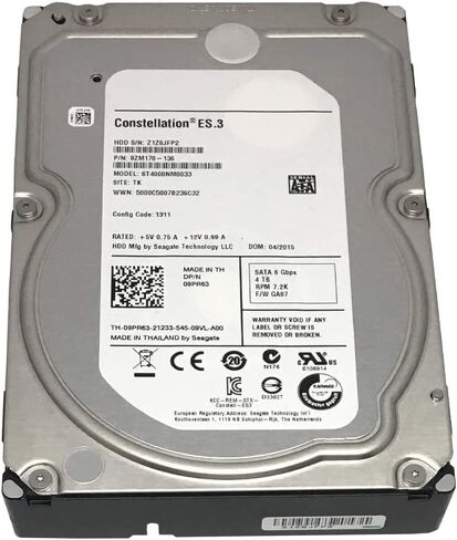 Seagate 4TB Enterprise Capacity HDD 7200RPM SATA 6Gbps 128 MB Cache Internal Bare Drive (ST4000NM0033) (Renewed) in Saudi Arabia
