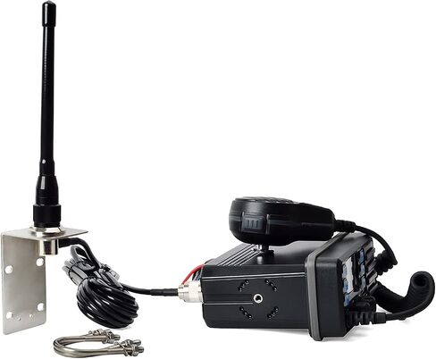 هوائي HYSHIKRA VHF البحري، هوائي قارب مطاطي 156-163 ميجا هرتز مع كابل RG58 بطول 5 متر/16.4 قدم ودعامة حاجز على شكل حرف L لجهاز الإرسال والاستقبال اللاسلكي Uniden Icom Yaesu Cobra Midland in Saudi Arabia