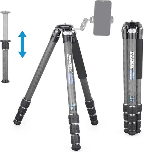 Carbon Fiber Tripod INNOREL KT324C Without Head Professional Portable Compact Travel Tripod for Digital DSLR Camera Heavy Duty Stand Support 1.28in/32.5mm Tube Max Load 55lbs/25kg with Center Column in Saudi Arabia