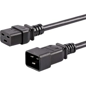 StarTech.com 6ft (1.8m) Heavy Duty Extension Cord, IEC 320 C19 to IEC 320 C20 Black Extension Cord, 15A 250V, 14AWG, Heavy Gauge Extension Cable, Heavy Duty AC Power Cord, UL Listed (PXTC19C20146) in Kuwait