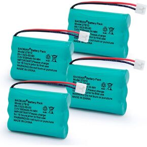بطارية هاتف لاسلكية قابلة لإعادة الشحن BAOBIAN 27910 متوافقة مع V-Tech 89-1323-00-00 Vtech 27910 I6725 Motorola SD-7501 RadioShack 23-959 (4 عبوات) in Kuwait