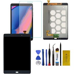 محول رقمي لشاشة اللمس LCD من ANWARKA متوافق مع Samsung Galaxy Tab A SM-T550 T550 SM-T555 T555 LCD استبدال مجموعة شاشة اللمس مع زجاج مقسى وأداة (أسود) in Kuwait