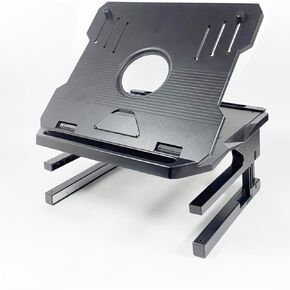 Mamibot Laptop Stand for Desk, Ergonomic Foldable Notebook Holder with 360° Rotating Base, Sit to Stand Adjustable Computer Riser for 10-17" MacBook Pro Air/iPad/HP/Dell, Black
