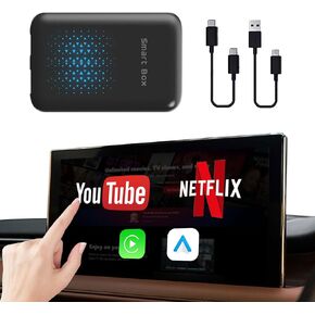 NUPSTE CarPlay Magic Box: محول Carplay لاسلكي 3 في 1 ومحول تلقائي Android لاسلكي مع Netflix YouTube Tiktok، وضع HDMI للسينما. لموديلات السيارات بعد 2016 مع Wired Carplay in Kuwait