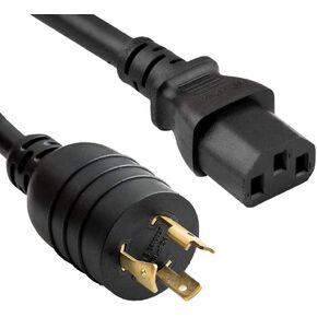 سلك طاقة 14 AWG 15A 250V شديد التحمل NEMA L6-20P إلى IEC 320 C13 (6 أقدام)