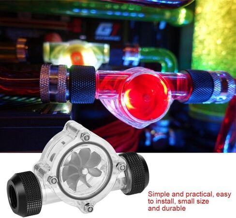 Zopsc أنثى إلى أنثى مؤشر قياس شفاف G1/4 "مقياس تدفق المياه 8 دفاعات PC موصلات أنبوب مقياس تدفق مياه التبريد أكريليك + سيليكون (أسود) in Kuwait