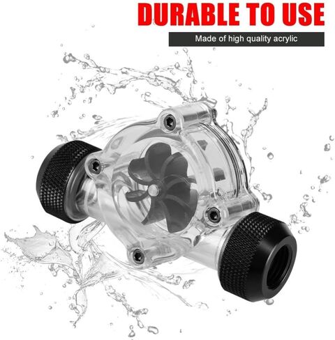Zopsc أنثى إلى أنثى مؤشر قياس شفاف G1/4 "مقياس تدفق المياه 8 دفاعات PC موصلات أنبوب مقياس تدفق مياه التبريد أكريليك + سيليكون (أسود) in Kuwait