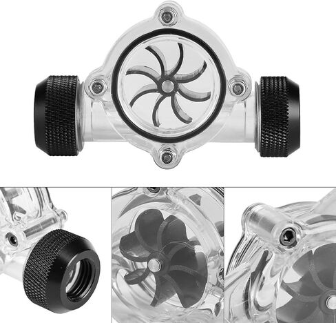Zopsc أنثى إلى أنثى مؤشر قياس شفاف G1/4 "مقياس تدفق المياه 8 دفاعات PC موصلات أنبوب مقياس تدفق مياه التبريد أكريليك + سيليكون (أسود) in Kuwait