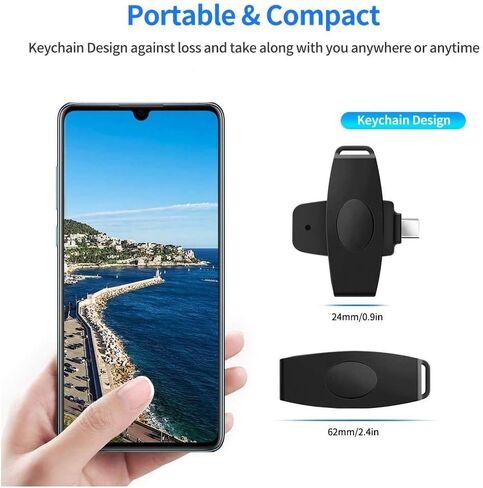 فواستيك قارئ بطاقات سي ايه سي بمنفذ USB C، قارئ بطاقات ذكية سي ايه سي ميتاري، قارئ بطاقات الائتمان وبطاقة سي ايه سي متوافق مع هواتف اندرويد وماك بوك برو واي ماك واجهزة اللابتوب الاخرى من النوع C in Kuwait