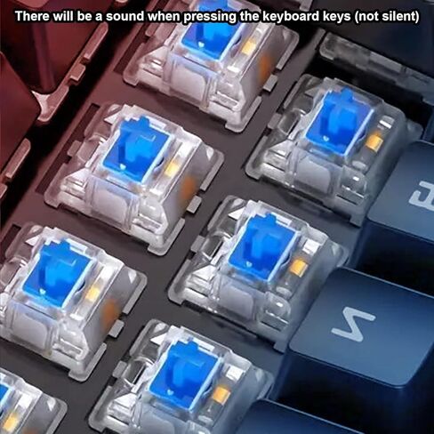 GPERHUAN Typewriter Mechanical Keyboard, Rainbow LED Backlit, Vintage Retro Style, Blue Switches, 104 Keys for PC, Mac, Black in Kuwait