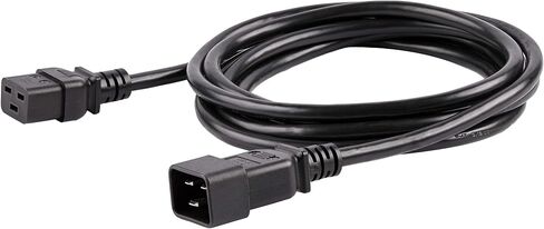 StarTech.com 6ft (1.8m) Heavy Duty Extension Cord, IEC 320 C19 to IEC 320 C20 Black Extension Cord, 15A 250V, 14AWG, Heavy Gauge Extension Cable, Heavy Duty AC Power Cord, UL Listed (PXTC19C20146) in Kuwait