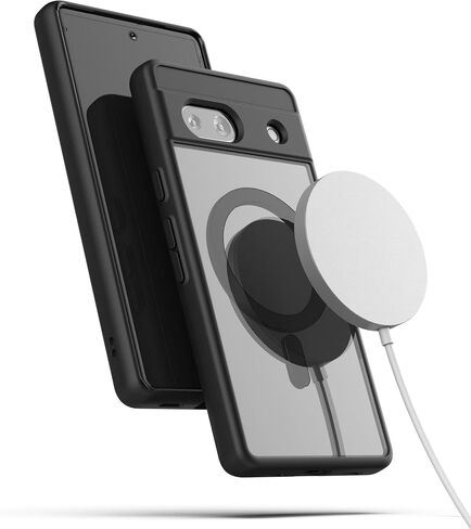 Encased Magnetic Case for Google Pixel 7a (2023) Compatible with MagSafe Charging & Accessories, Clear/Black (PIXEL-7A 2023) in Saudi Arabia