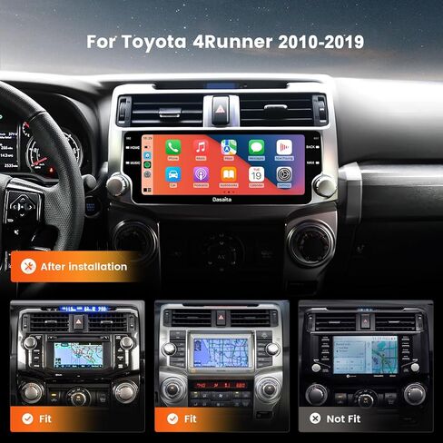 وحدة رأس Dasaita 8GB+256GB لـ 2010-2019 Toyota 4Runner 10.25 بوصة 2K شاشة لمس ستيريو للسيارة، ملاحة GPS، Apple CarPlay Android Auto، شبكة 4G مدمجة، Android 12، Qualcomm 8 Core in Kuwait
