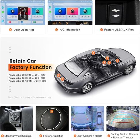 وحدة رأس Dasaita 8GB+256GB لـ 2010-2019 Toyota 4Runner 10.25 بوصة 2K شاشة لمس ستيريو للسيارة، ملاحة GPS، Apple CarPlay Android Auto، شبكة 4G مدمجة، Android 12، Qualcomm 8 Core in Kuwait