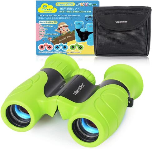 مناظير VisionKids للأطفال 4+، BAK4 HD 8X21 ضوء مضغوط عالي الدقة مقاوم للصدمات، نظارات رؤية ليلية، استكشاف الطبيعة للأطفال، مشاهدة الطيور، الصيد، المشي لمسافات طويلة، ألعاب التخييم. مناظير HappiVIEW للأطفال in Kuwait