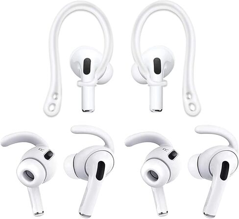 استبدال أطراف الأذن بخطاف الأذن من ALXCD لأجهزة AirPods Pro، زوج واحد من خطاف الأذن الناعم المصنوع من مادة TPU وزوجين من أطراف الأذن من السيليكون داخل الأذن في مجموعة واحدة [مضادة للانزلاق] [مضادة للفقد]، مناسبة لـ AirPods Pro (1+2S) أسود in Saudi Arabia