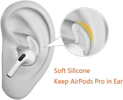استبدال أطراف الأذن بخطاف الأذن من ALXCD لأجهزة AirPods Pro، زوج واحد من خطاف الأذن الناعم المصنوع من مادة TPU وزوجين من أطراف الأذن من السيليكون داخل الأذن في مجموعة واحدة [مضادة للانزلاق] [مضادة للفقد]، مناسبة لـ AirPods Pro (1+2S) أسود in Saudi Arabia